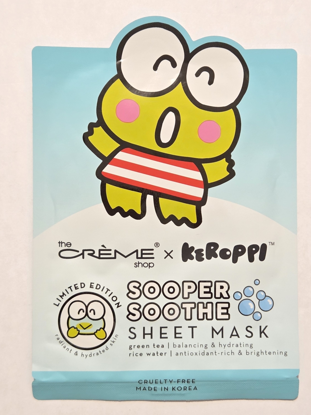 FREE w $25 Purchase - The Crème Shop x Keroppi Sheet Mask